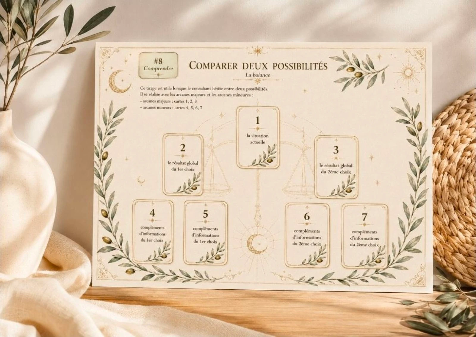 ✨ Planche de tirage Tarot : Comparer deux possibilités ✨